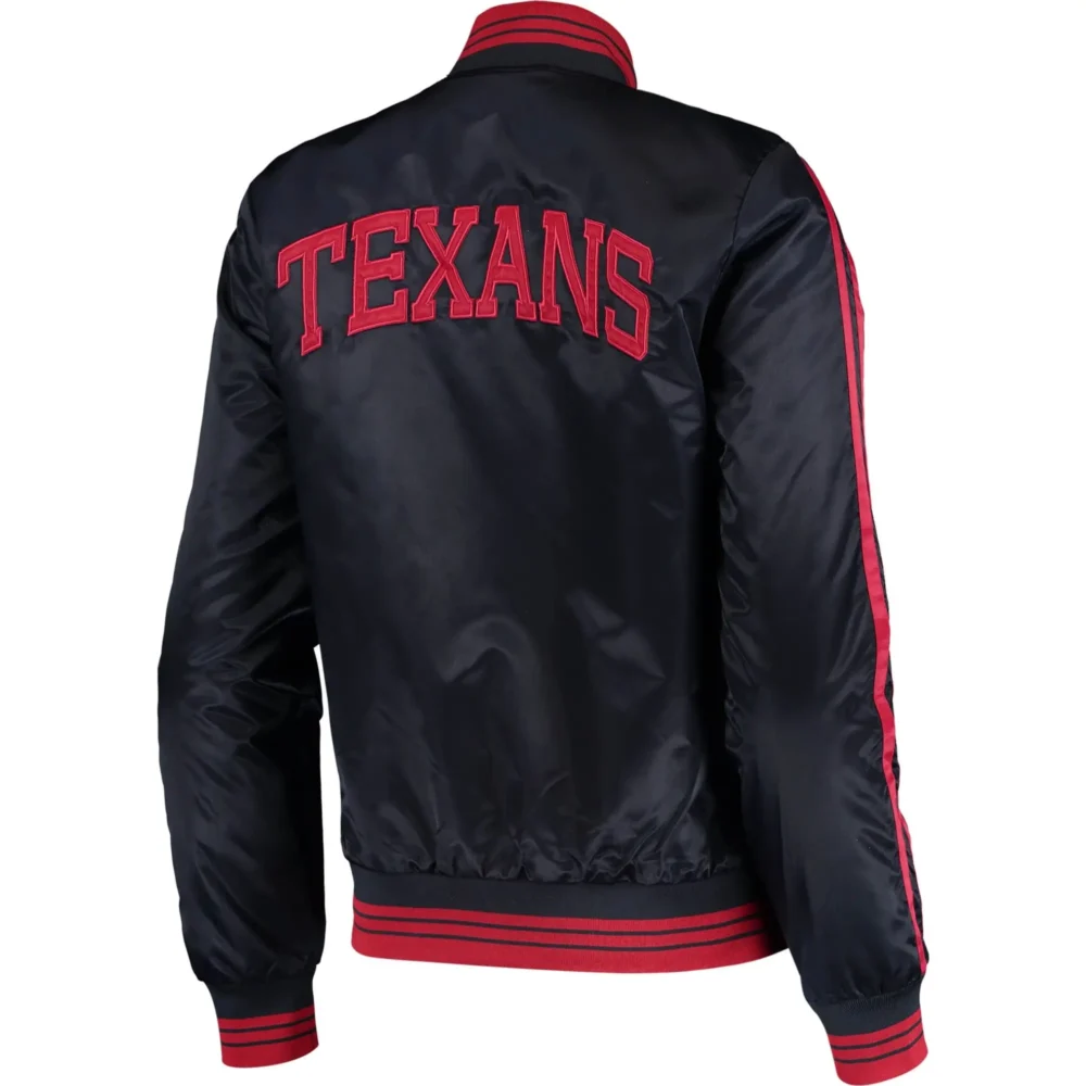 Houston Texans Starter Navy Satin Varsity Jacket