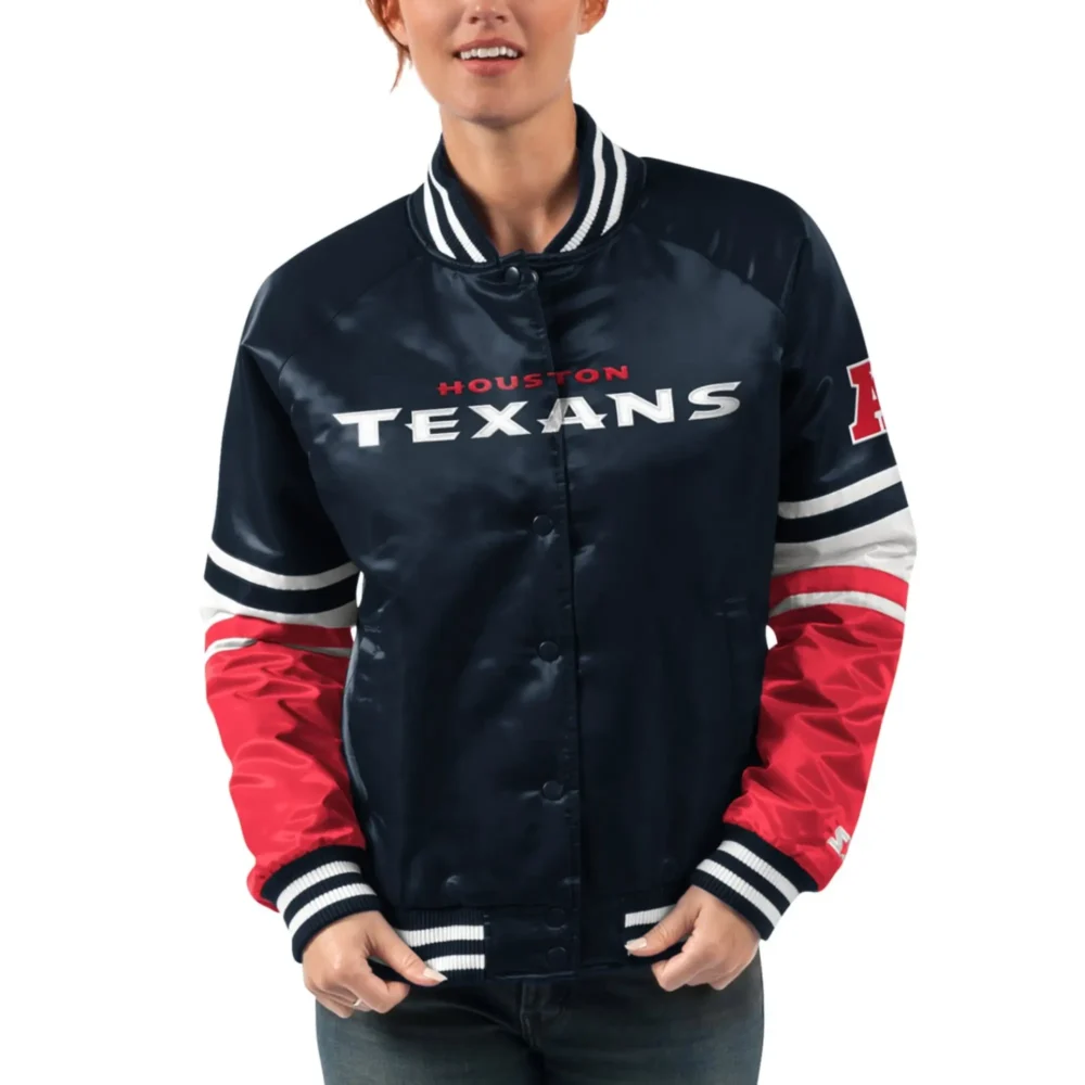 Houston Texans Starter Victory Cheer Raglan Varsity Jacket