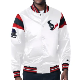 Houston Texans Starter Satin Varsity White Jacket