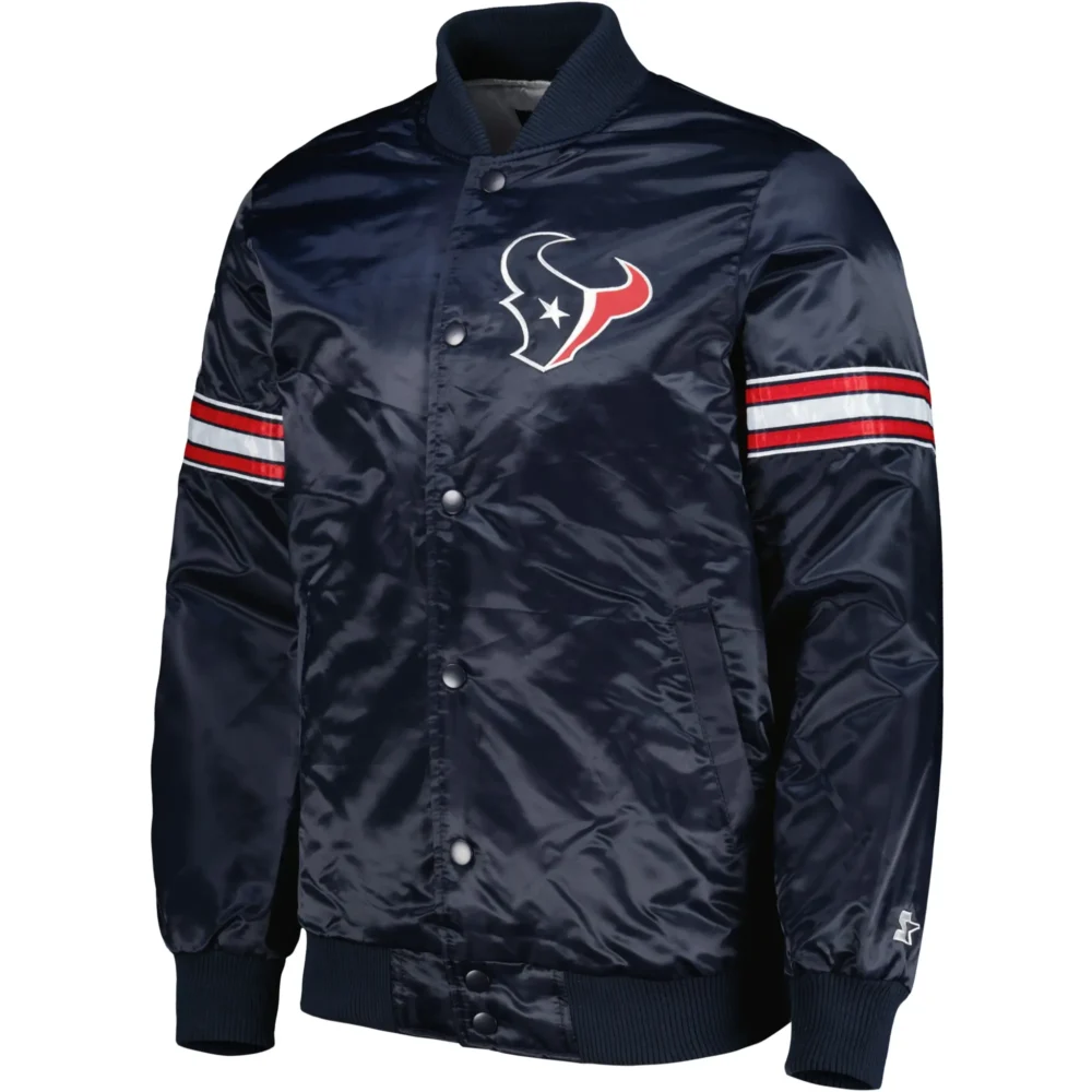 Houston Texans Starter The Pick and Roll Snap Varsity Jacket