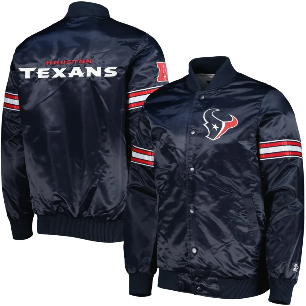 Houston Texans Starter The Pick and Roll Snap Varsity Jacket