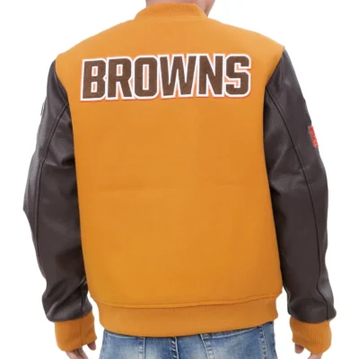 Cleveland Browns Wool & Faux Leather Varsity Jacket